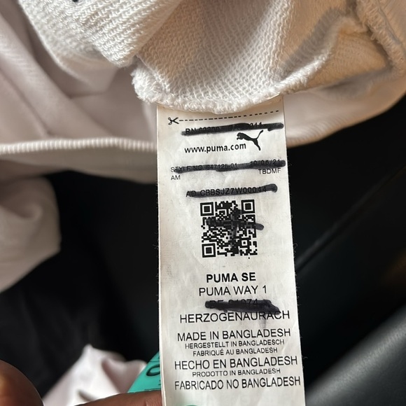 Puma Way 1 black & White oversized logo hoodie Sz - Picture 10 of 13